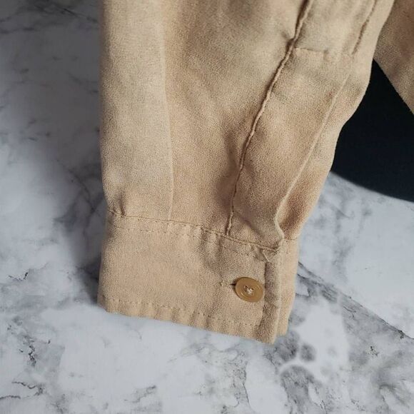 Tan Button Down Longsleeve Shirt - Picture 8 of 12